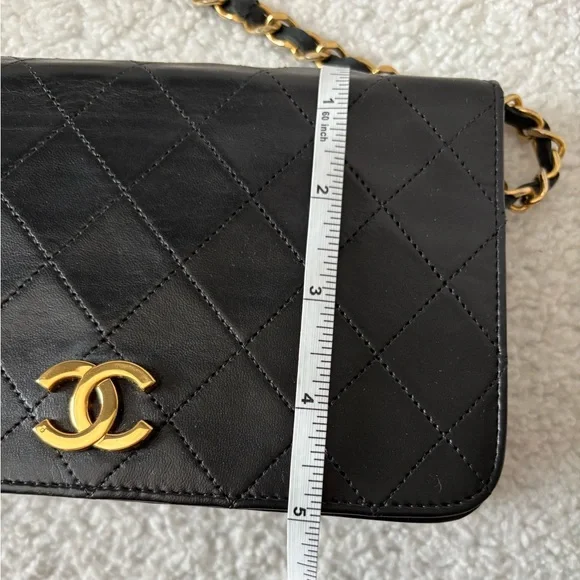 CHANEL Black Lambskin Full Flap Shoulder Bag - Picture 16 of 17